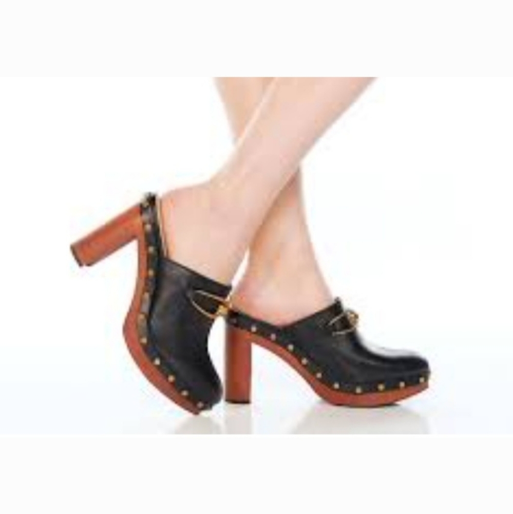 NEW VERONICA BEARD Giles leather clogs